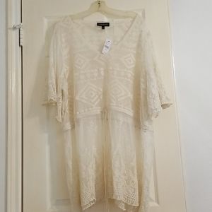 Lane Bryant Off white lace tunic